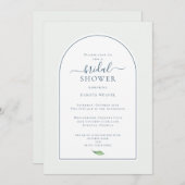 Invitation Fête des mariées d'aquarelle verte Sage simple (Devant / Derrière)