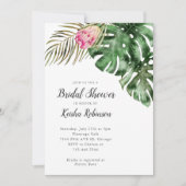 Invitation Fête des mariées d'aquarelle verte tropicale (Devant)