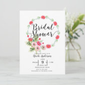 Invitation Fête des mariées d'aquarelle vintage de couronne (Debout devant)