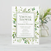 Invitation Fête des mariées d'aquarelle Virtual White Hydrang (Debout devant)