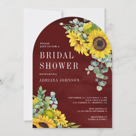 Invitation Fête des mariées d'arc borgol Eucalyptus (Devant)