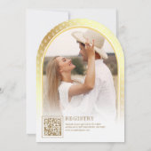 Invitation Fête des mariées d'arc d'Ancre blanche et or nauti (Dos)