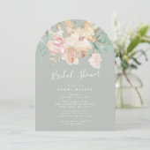 Invitation Fête des mariées d'arc de fleurs d'aquarelle Muet (Debout devant)