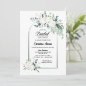 Invitation Fête des mariées d'arc Eucalyptus Fleur de Coton (Debout devant)