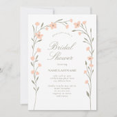 Invitation Fête des mariées d'arc Fleur sauvage Blush simple (Devant)