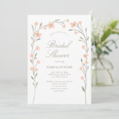 Invitation Fête des mariées d'arc Fleur sauvage Blush simple (Debout devant)