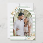 Invitation Fête des mariées d'arc floral bleu ivoire de la Ma (Dos)