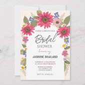 Invitation Fête des mariées d'arc floral brillant (Devant)