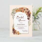 Invitation Fête des mariées d'arc floral rustique (Debout devant)