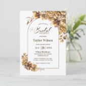 Invitation Fête des mariées d'arc floral rustique (Debout devant)
