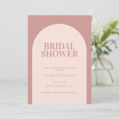 Invitation Fête des mariées d'arc Rose minimaliste simple (Debout devant)