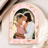 Invitation Fête des mariées d'arc Tour Eiffel rose Floral