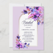 Invitation Fête des mariées d'arche florale de lavande (Devant)