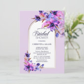 Invitation Fête des mariées d'arche florale de lavande (Debout devant)