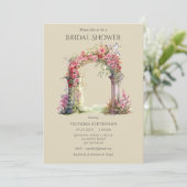 Invitation Fête des mariées d'arche Mariage rose Floral (Debout devant)