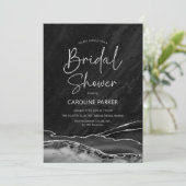 Invitation Fête des mariées d'argent noir Agate (Debout devant)