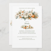 Invitation Fête des mariées d'arrangement floral de Boho Auto (Devant / Derrière)