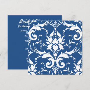 Invitation Fête des mariées d'Arrière - plan blanc Damas et b