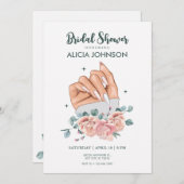 Invitation Fête des mariées d'art à ongles (Devant / Derrière)