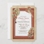 Invitation Fête des mariées d'art en cuir et daim (Devant)