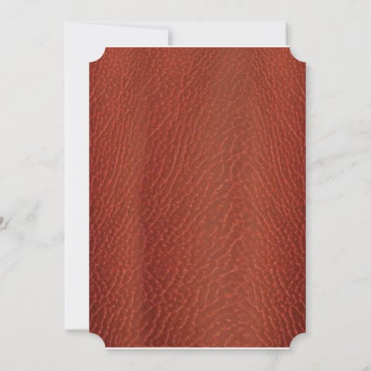 Invitation Fête des mariées d'art en cuir et daim (Dos)