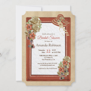 Invitation Fête des mariées d'art en cuir et daim