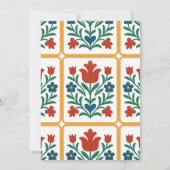 Invitation Fête des mariées d'art folklorique de coeur et de  (Dos)