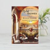 Invitation Fête des mariées d'art romantique italien (Debout devant)