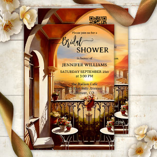 Invitation Fête des mariées d'art romantique italien