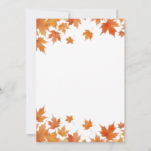 Invitation Fête des mariées d'automne (Dos)