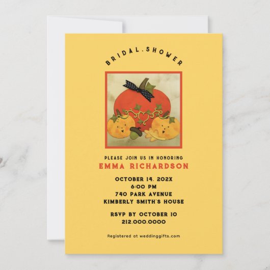 Invitation Fête des mariées d'automne (Devant)