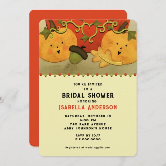 Invitation Fête des mariées d'automne (Devant / Derrière)