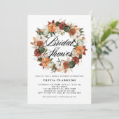 Invitation Fête des mariées d'automne Boho Citrouille Wreath (Debout devant)