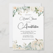 Invitation Fête des mariées d'automne Citrouille aquarelle (Devant)