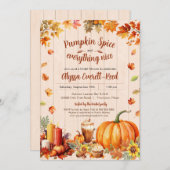 Invitation Fête des mariées d'automne citrouille épice (Devant / Derrière)