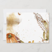 Invitation Fête des mariées d'automne citrouille Gold Elegant (Dos)