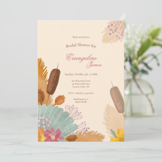 Invitation Fête des mariées d'automne de Boho (Debout devant)