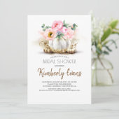 Invitation Fête des mariées d'automne de couleur rose pâle Ci (Debout devant)