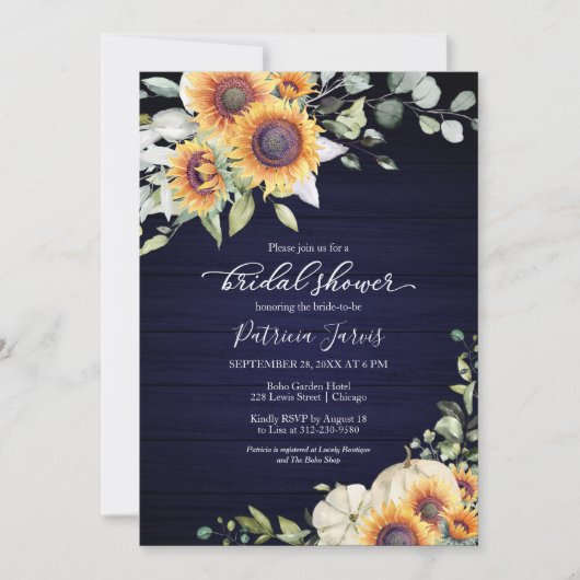 Invitation Fête des mariées d'automne du Citrouille des tourn (Devant)