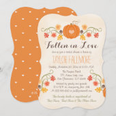 Invitation Fête des mariées d'automne du Citrouille floral (Devant / Derrière)