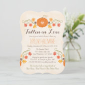 Invitation Fête des mariées d'automne du Citrouille floral (Debout devant)