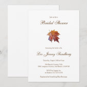 Invitation Fête des mariées d'automne élégante feuille aquare (Devant / Derrière)