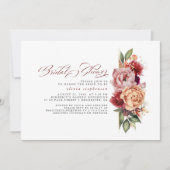 Invitation Fête des mariées d'automne en Bourgogne rouge et o (Devant)