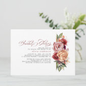 Invitation Fête des mariées d'automne en Bourgogne rouge et o (Debout devant)