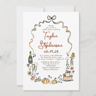 Invitation Fête des mariées d'automne fantaisiste