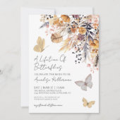 Invitation Fête des mariées d'automne florale papillon (Devant)
