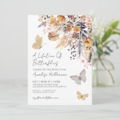 Invitation Fête des mariées d'automne florale papillon (Debout devant)