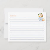 Invitation Fête des mariées d'automne Florals Citrouille Rece (Dos)