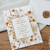 Invitation Fête des mariées d'automne Orange Floral Invitatio