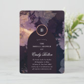 Invitation Fête des mariées d'automne Premium Dark Boho Flora (Debout devant)